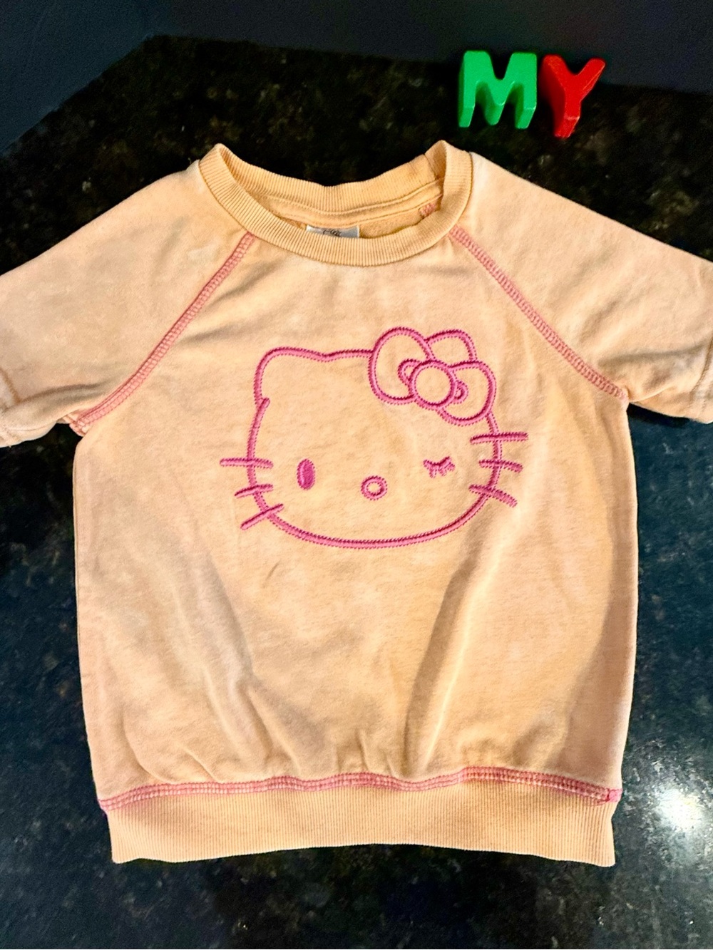 Hello Kitty Coral color Crewneck soft fleece Top for Kids size 5T
